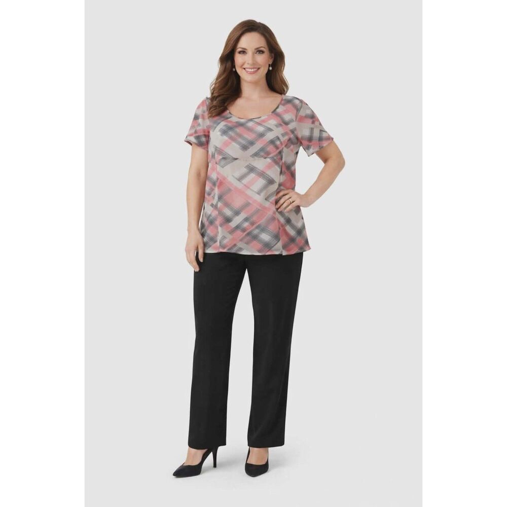 Ellen Tracy Blouse Top Shirt Short Sleeves Women's WOMAN'S Size Medium
